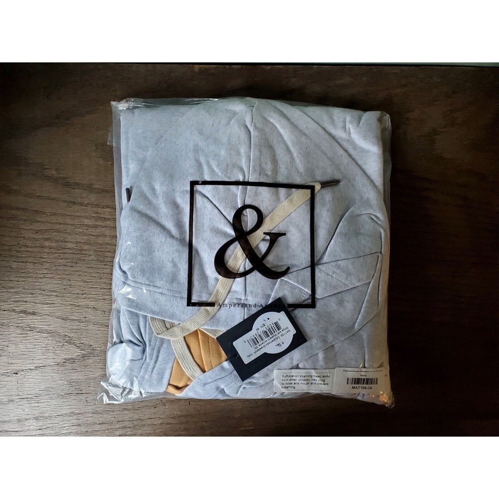 NWT Ampersand Avenue Light Gray Yellow Double Hood L/S Hoodie Size XXXL